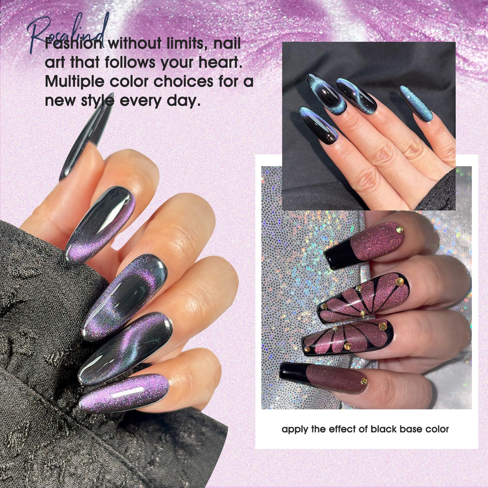 ROSALIND magnet hovering over bottles arranged to show functionality and creative control