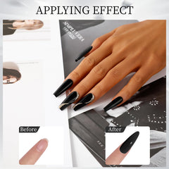 ROSALIND sculpted black extension on nail, durable structure benefit
