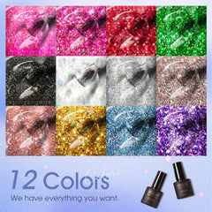 ROSALIND glitter gel texture close-up showing smooth glitter dispersion for even coverage
