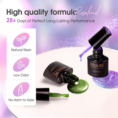 ROSALIND glitter gel texture macro showing dual magnetic pigments for multi-tone depth