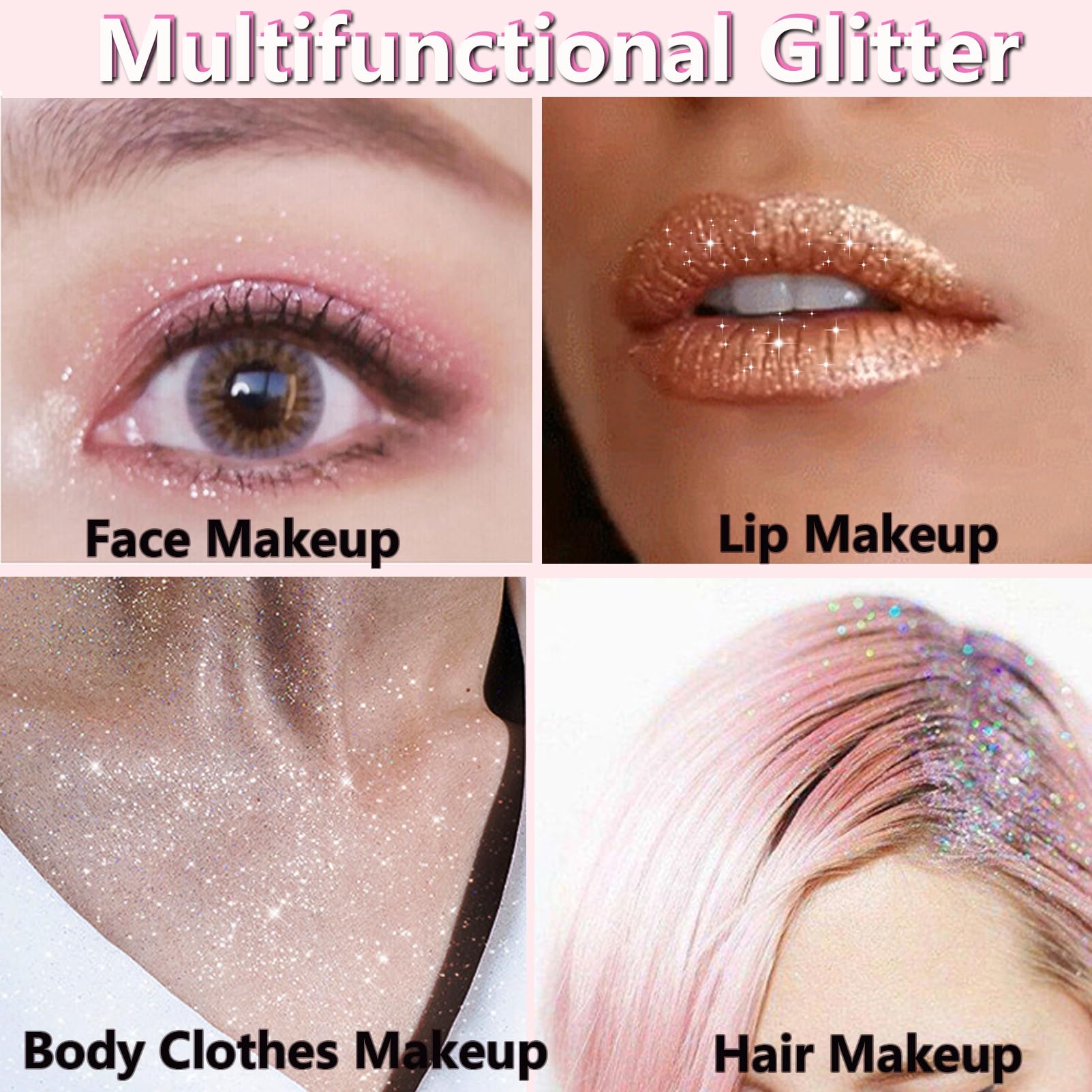 Rosarden glitter dusted on fabric adding temporary pink sparkle