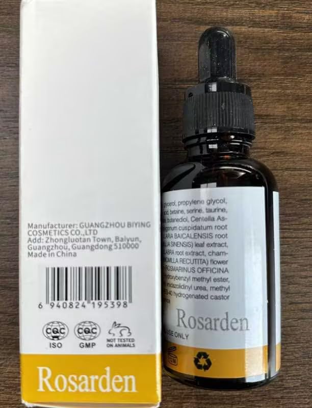 Rosarden bottle on bathroom shelf lifestyle shot suggesting daily routine integration