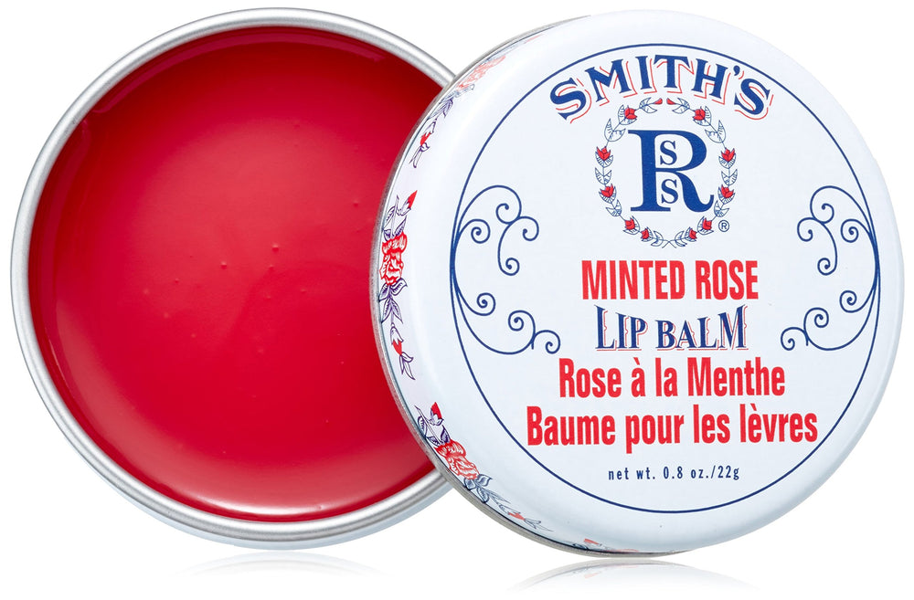 Rosebud Perfume front tin showing minted rose label and pocket-ready design benefit