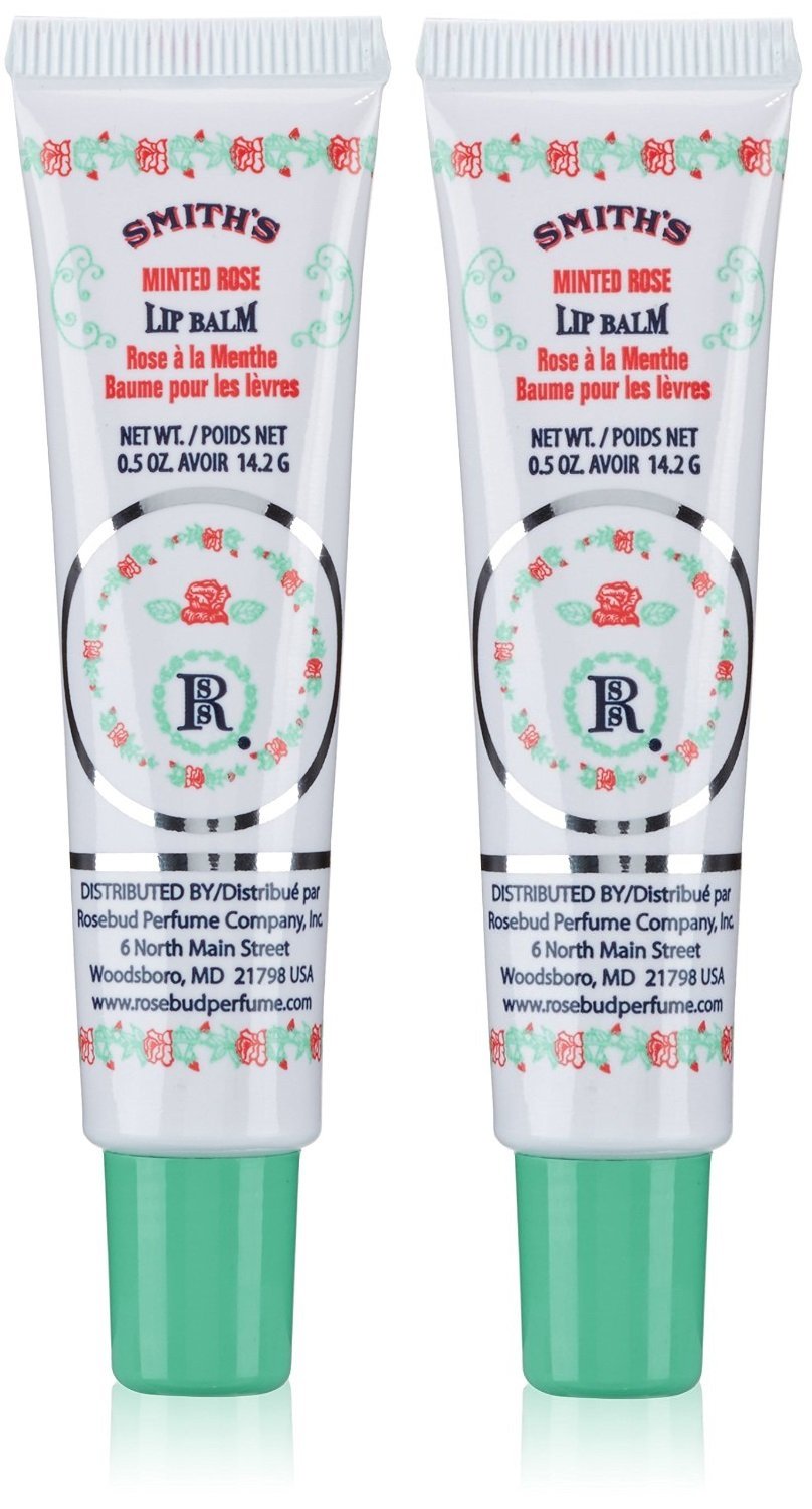 Rosebud Perfume Co. Minted Rose tube front packaging shows size and branding benefit portability