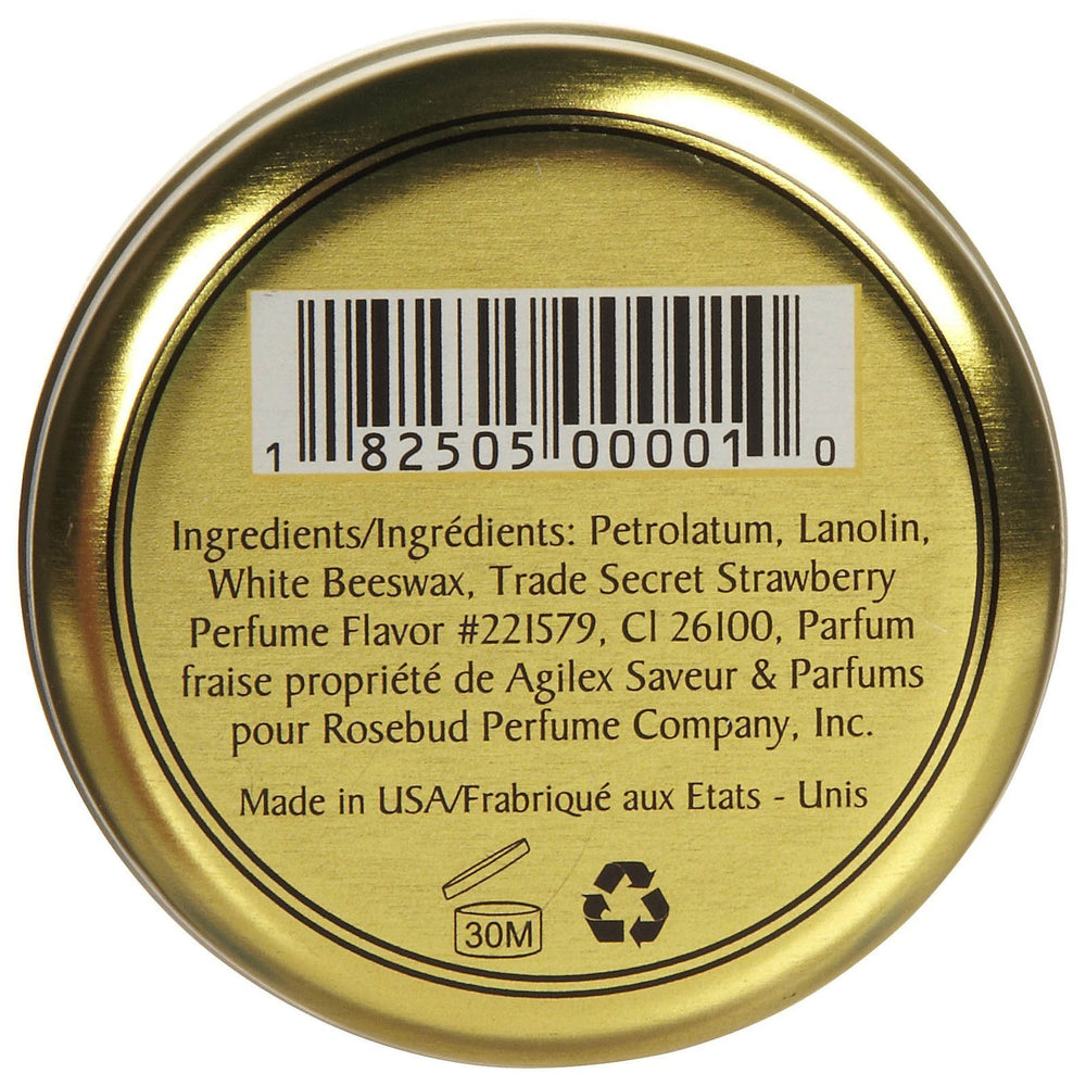 Hand applying Rosebud Perfume strawberry balm illustrating easy moisturization benefit