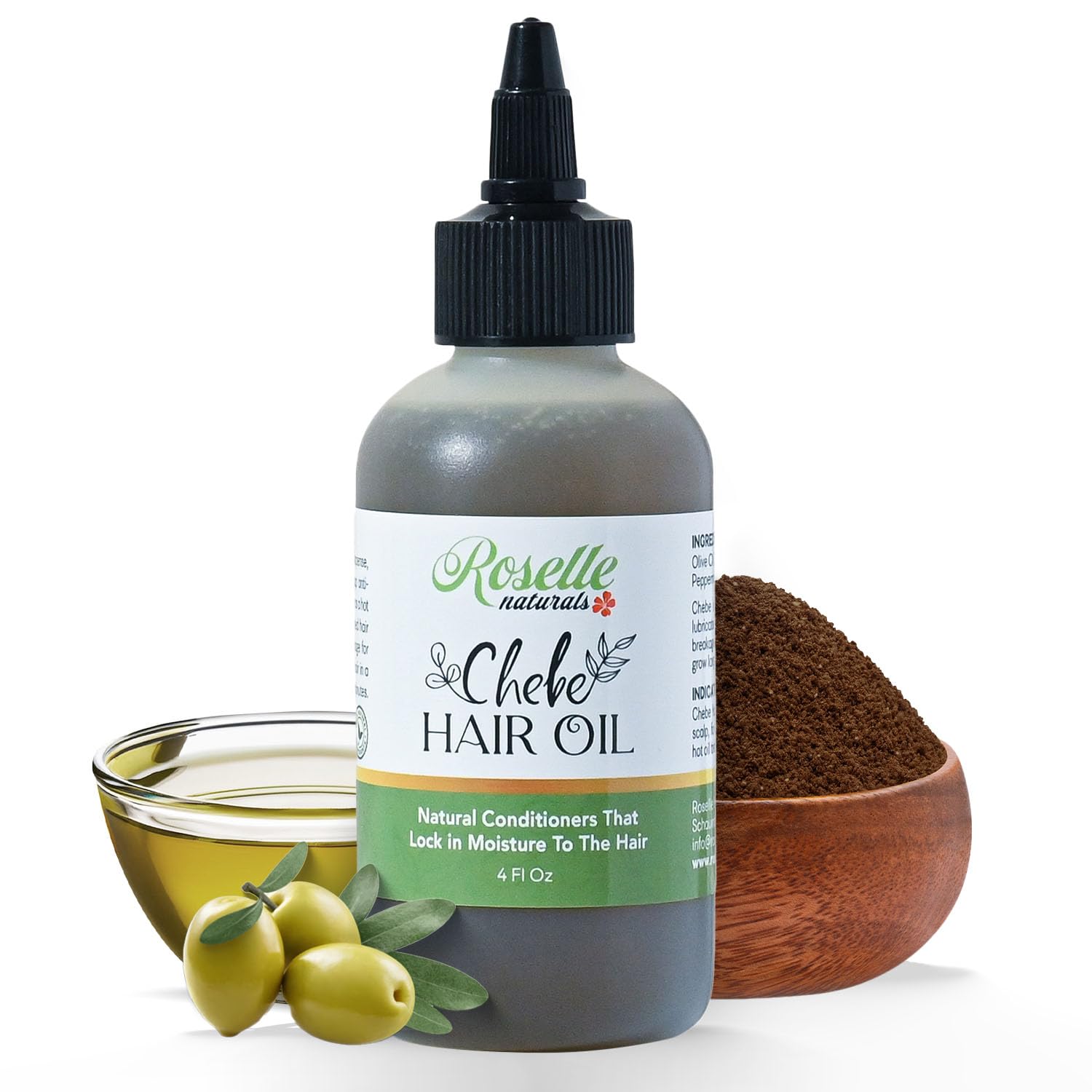 Roselle Naturals front bottle view showing clean label and size benefit