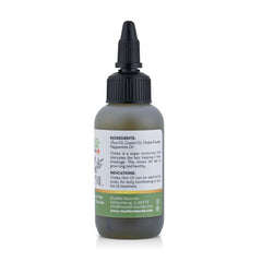 Roselle Naturals chebe oil drop pouring to show lightweight texture and easy dosing benefit