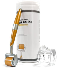 ROSELYNBOUTIQUE derma roller front view showing compact design and easy storage