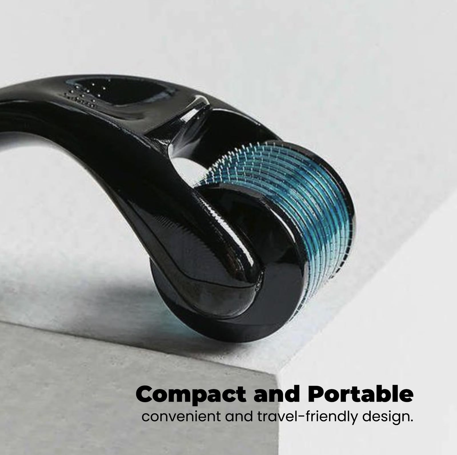 ROSELYNBOUTIQUE size comparison with hand illustrating compact portability and travel-friendly scale