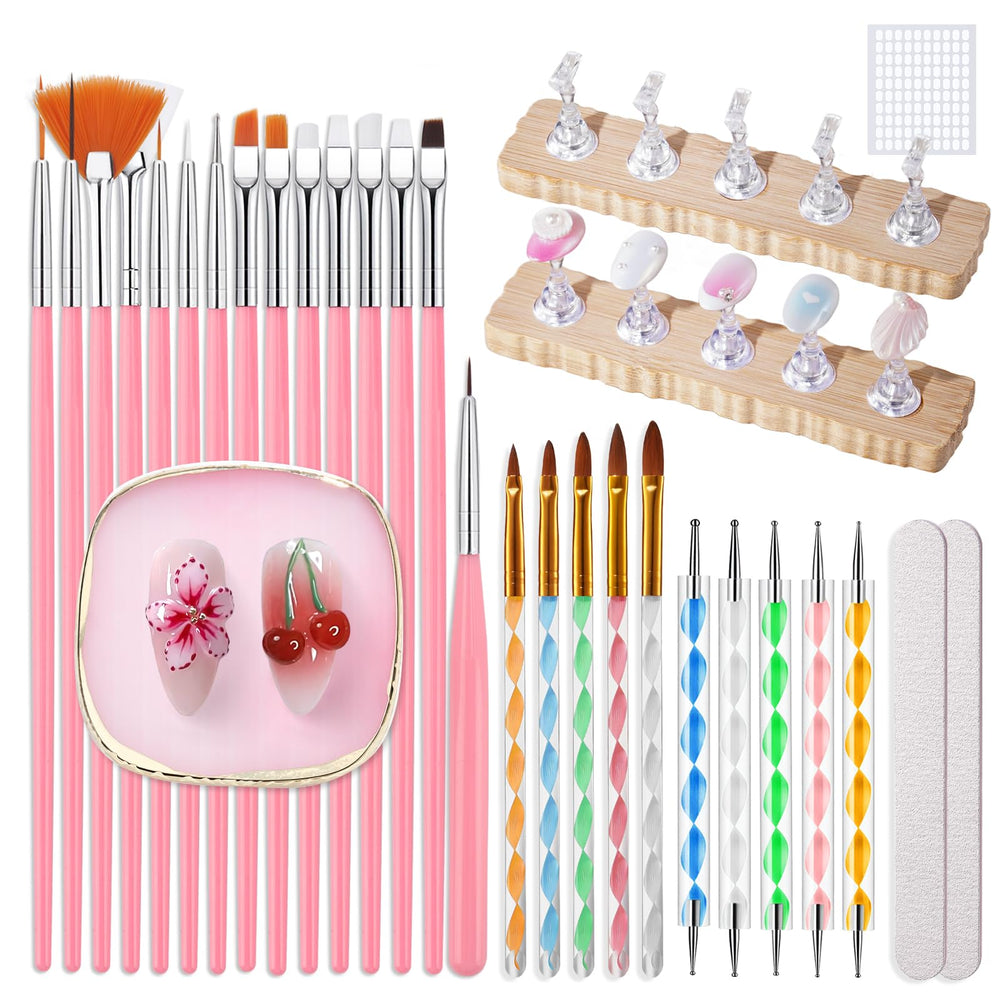 Rosiour front layout showing all 38 pieces for complete nail art setup and convenience