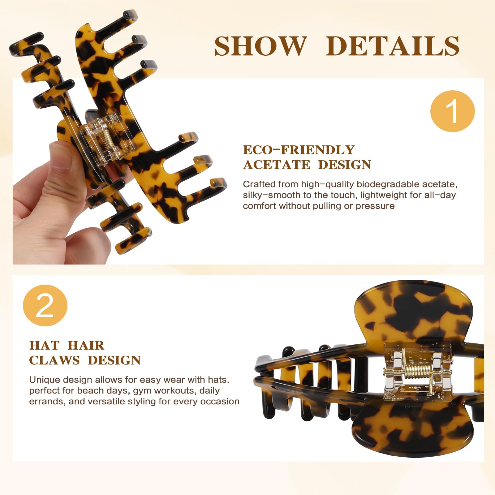 Rosivyphan clip teeth and spring detail demonstrating secure non-slip grip