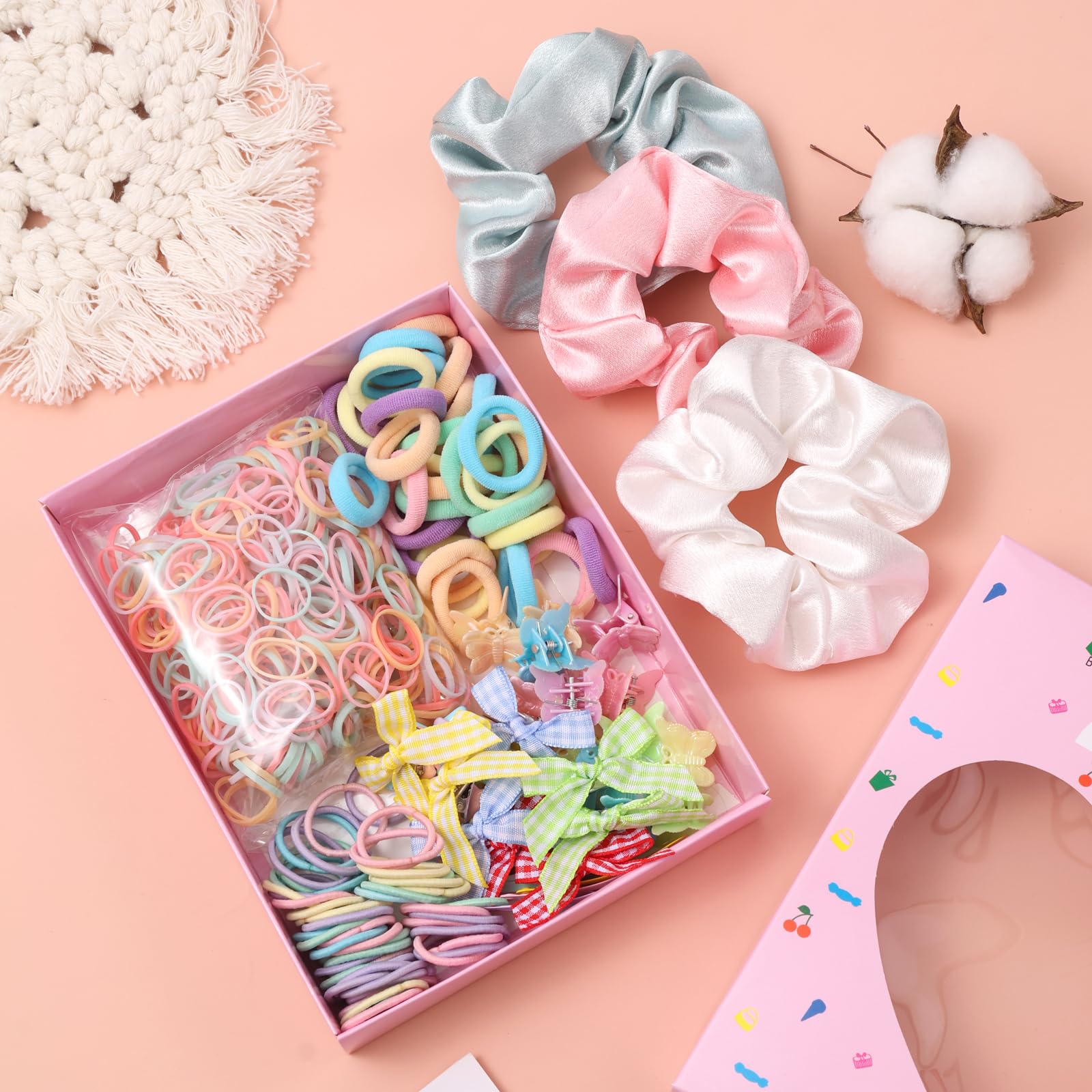 Rosvia satin scrunchies detail showing smooth fabric that reduces hair friction
