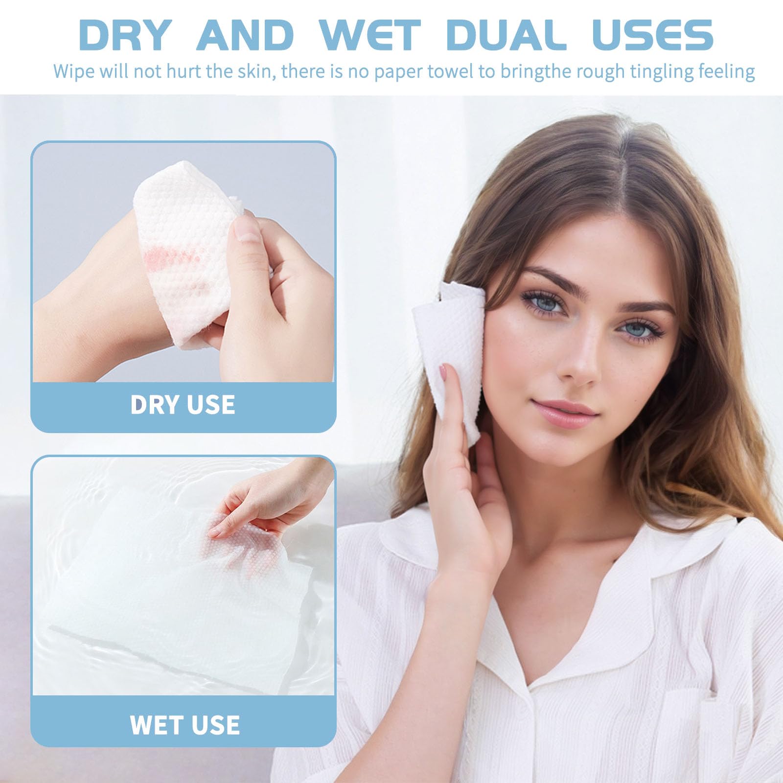 Rouceyxin close-up cotton texture showing softness for gentle skin care benefit