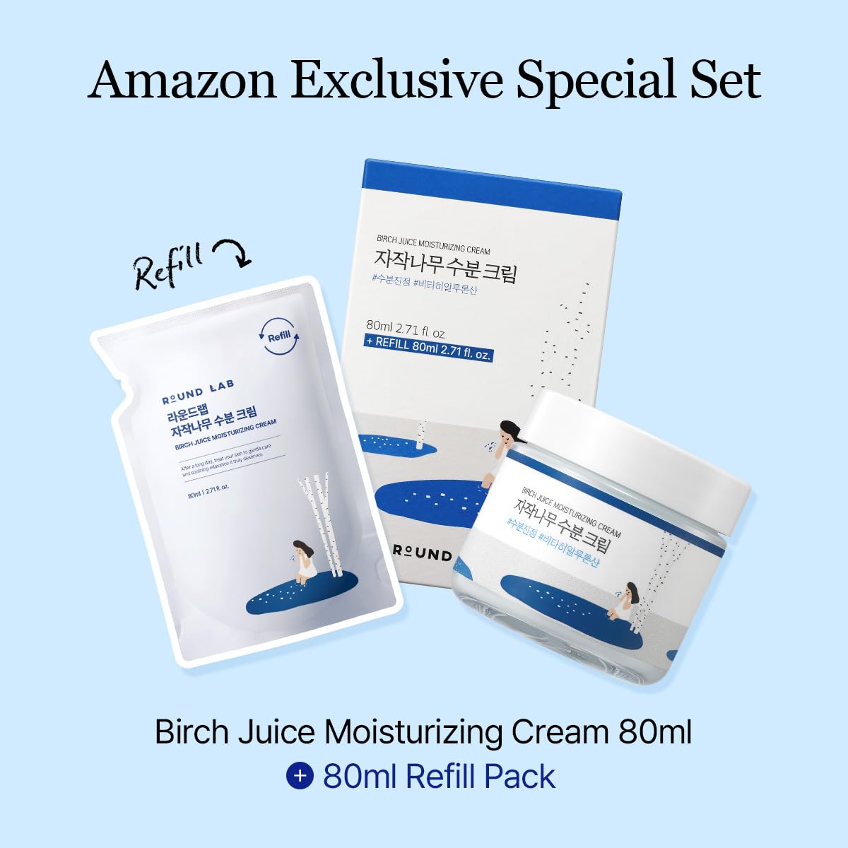 ROUND LAB refill pouch displayed to emphasize value and sustainability