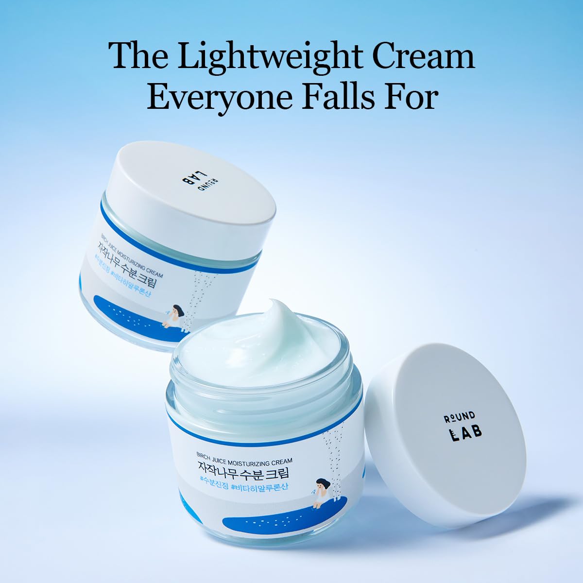 ROUND LAB cream texture close-up showing smooth hydrating consistency