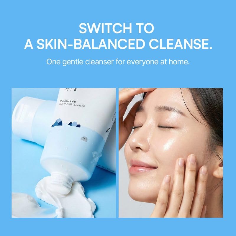 ROUND LAB Dokdo foam texture closeup demonstrating soft bubbles for gentle cleanse