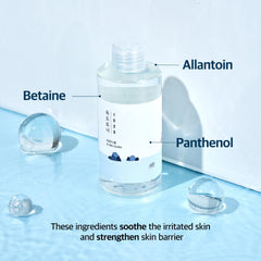 ROUND LAB Dokdo toner on bathroom counter suggesting daily routine use
