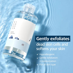 ROUND LAB Dokdo toner cap and label detail highlighting unscented formula