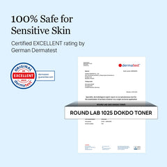 ROUND LAB toner on cotton pad demonstrating gentle exfoliation and clarity