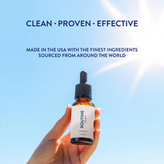 Routine Wellness argan oil close-up on seeds and oil, highlights smoothing benefits