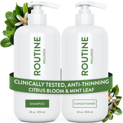Routine Wellness front packaging showing Citrus Bloom & Mint Leaf scent and benefits