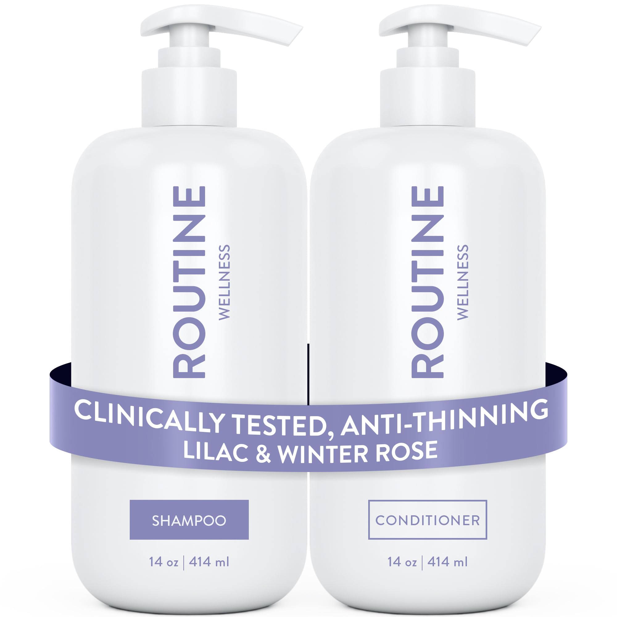 Routine Wellness bottle front packaging showing lilac winter rose scent benefits