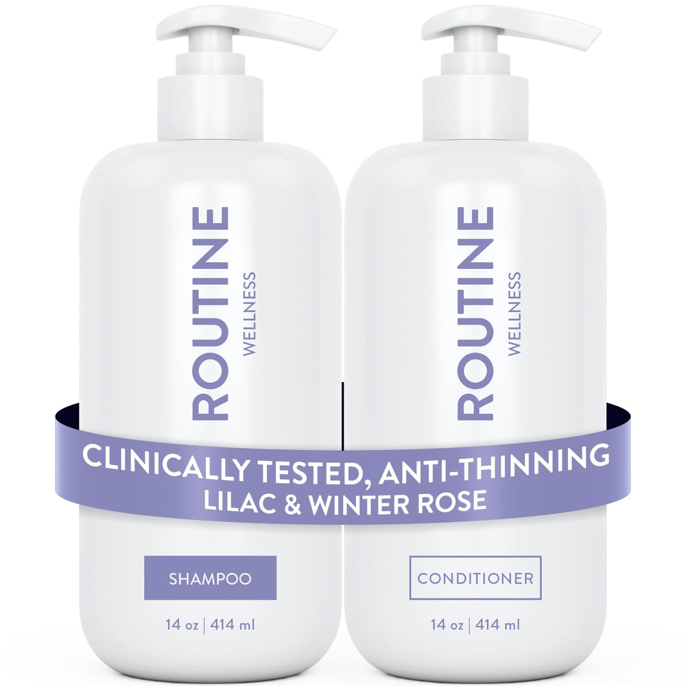 Routine Wellness bottle front packaging showing lilac winter rose scent benefits