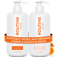 Routine Wellness front packaging set showing bottles and fresh scent benefit