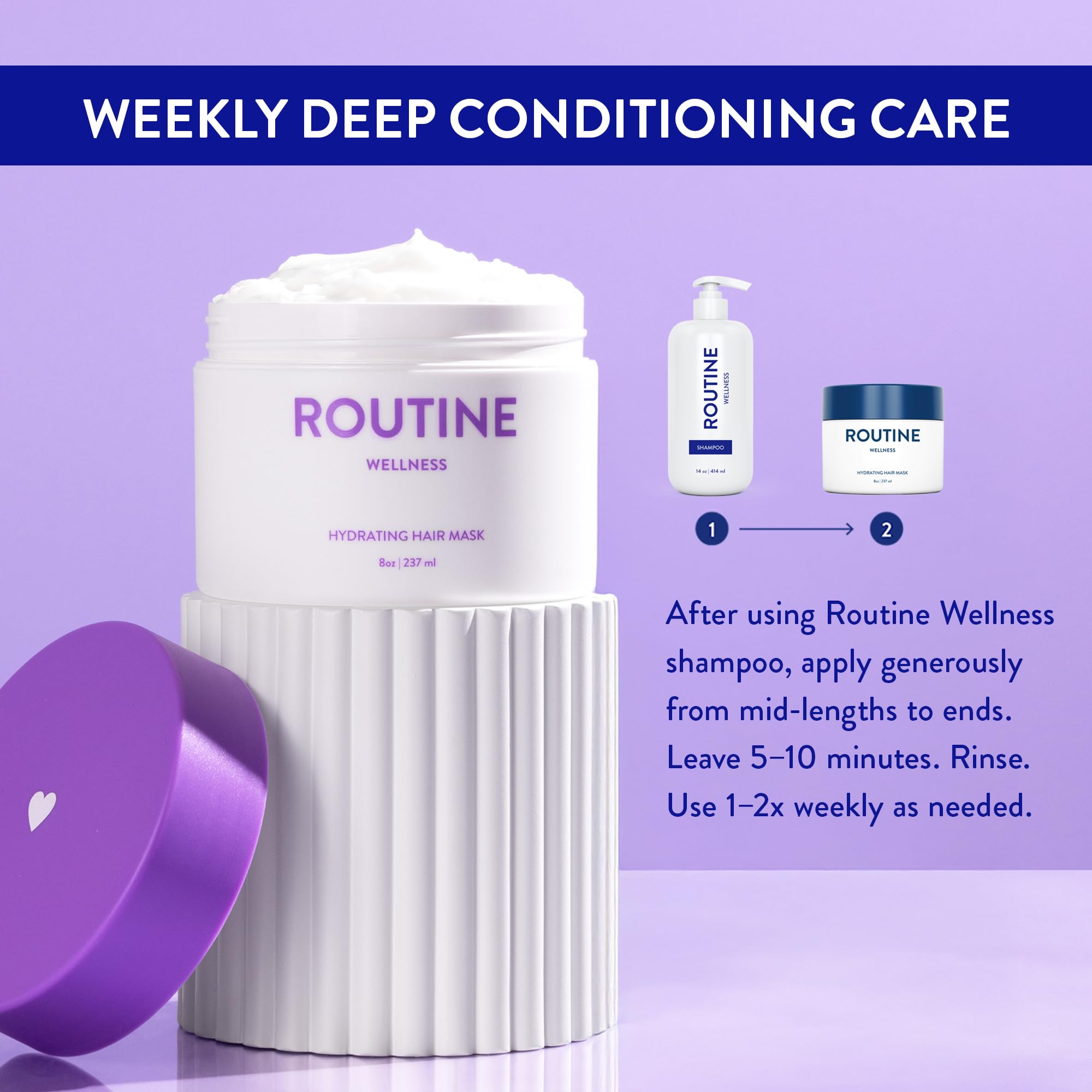 Routine Wellness label close-up highlighting key ingredients and clarity benefit