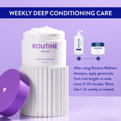 Routine Wellness label close-up highlighting key ingredients and clarity benefit