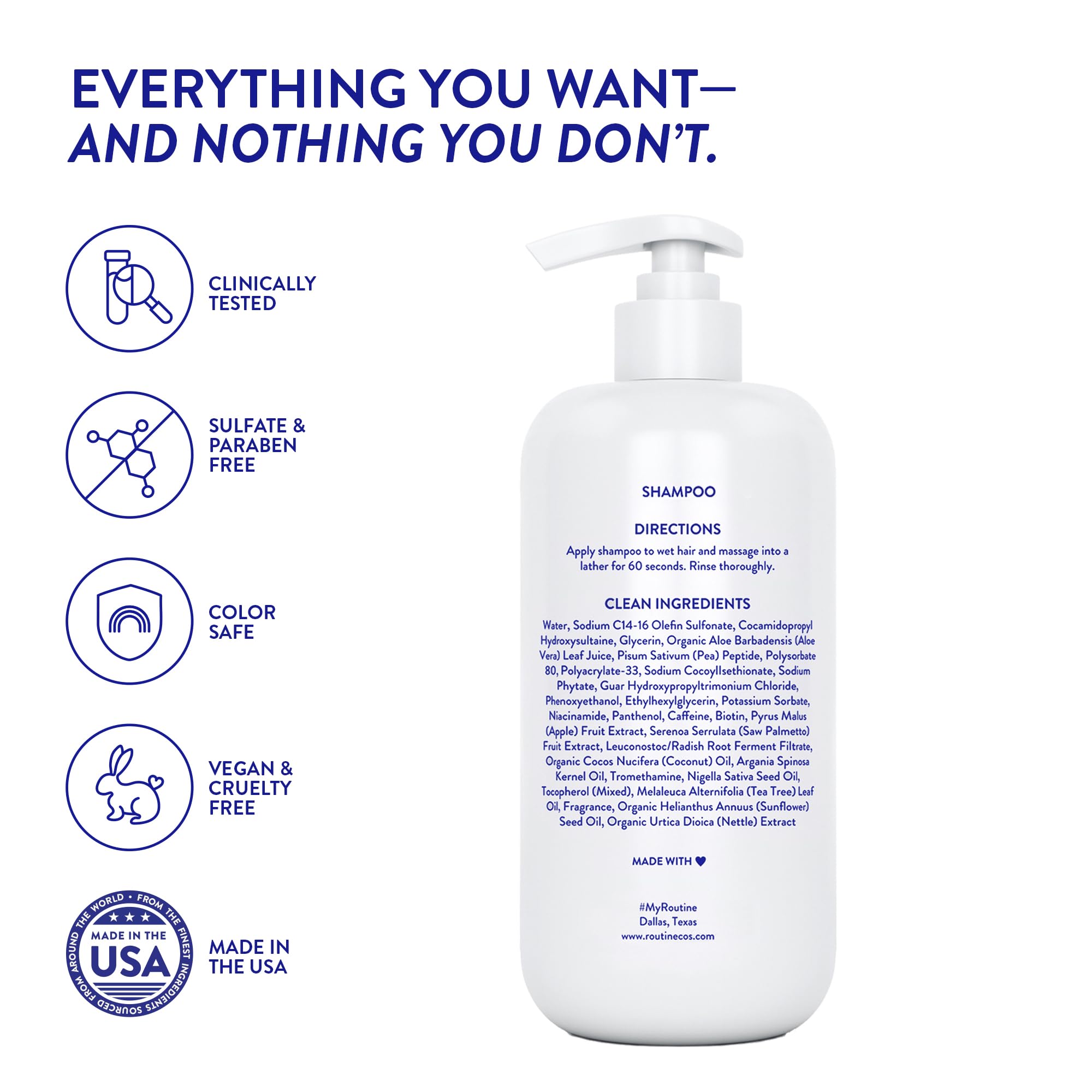 Routine Wellness bottle on bathroom vanity conveying clean, confidence-boosting routine