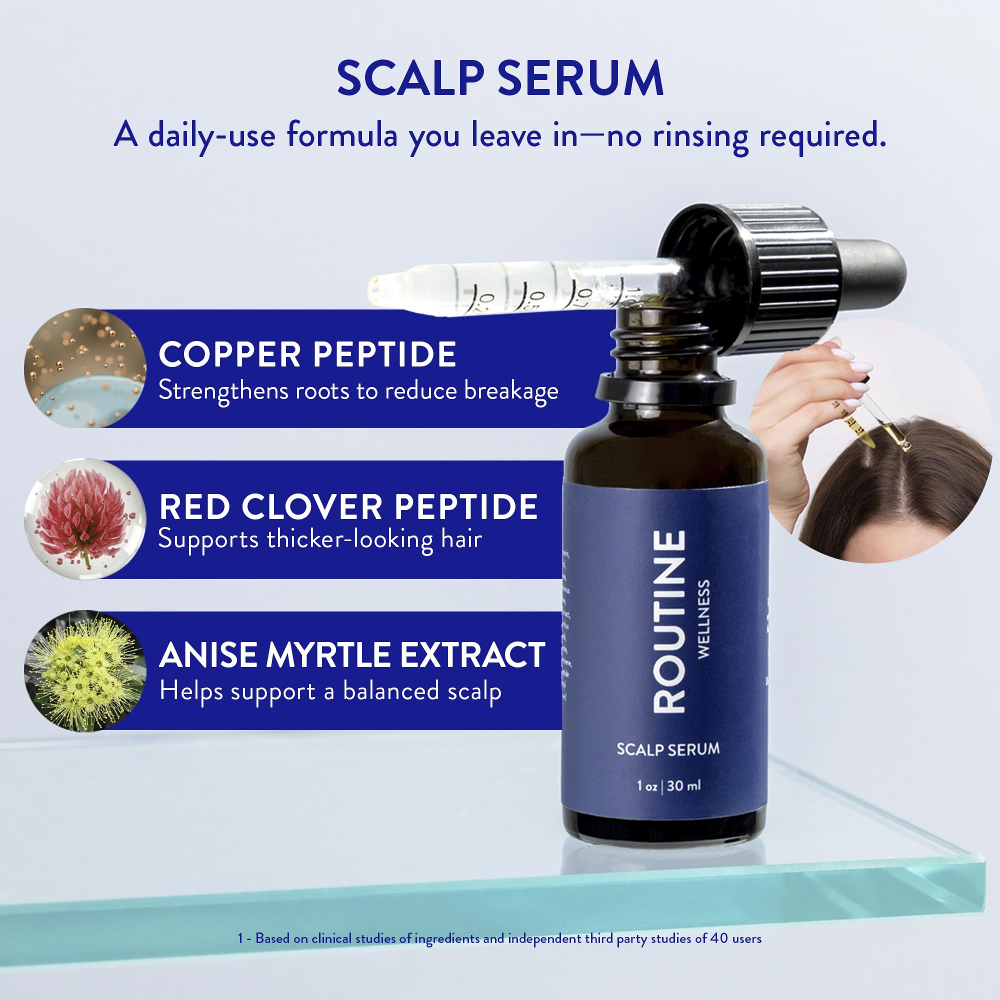 Routine Wellness close-up of serum texture showing lightweight absorption benefit