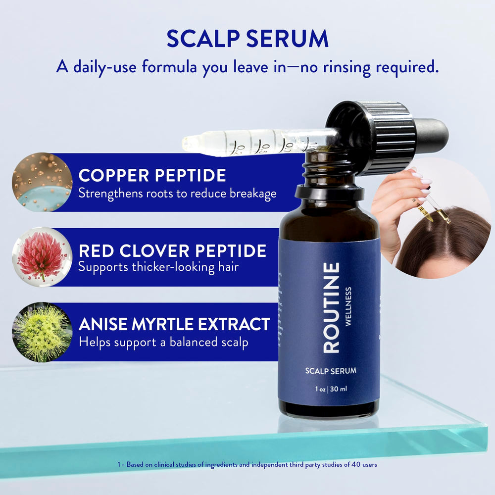 Routine Wellness close-up of serum texture showing lightweight absorption benefit