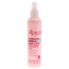 Roux bottle front view showing label and benefits for shiny hair