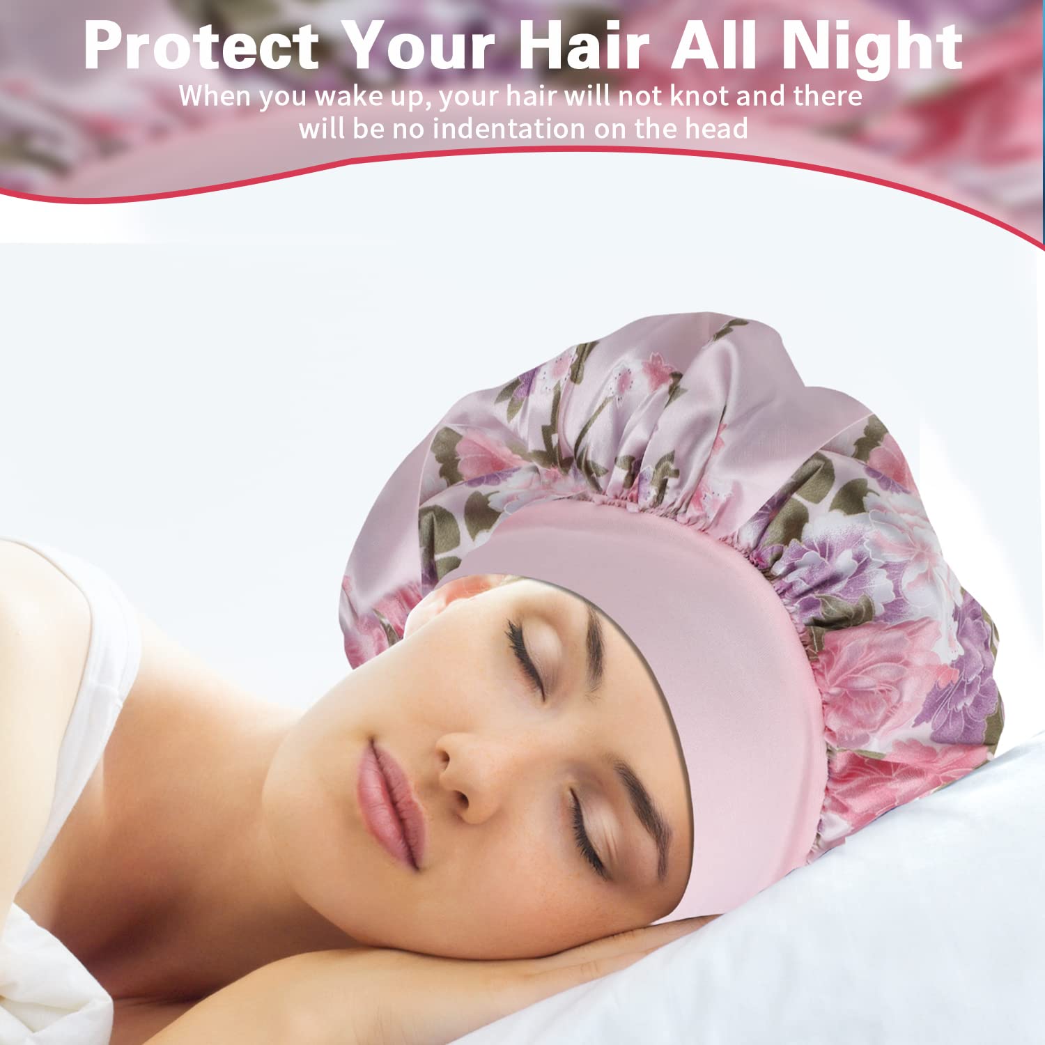ROYBENS bonnet used during skincare routine keeping hair clean and protected