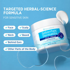 Roycederm applied to forehead demonstrates calm and comfort