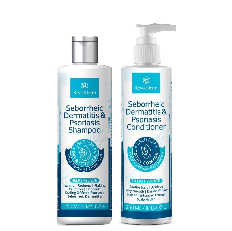 Roycederm front bottles showing duo and easy routine benefit