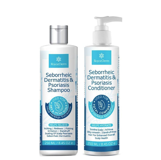 Roycederm front bottles showing duo and easy routine benefit