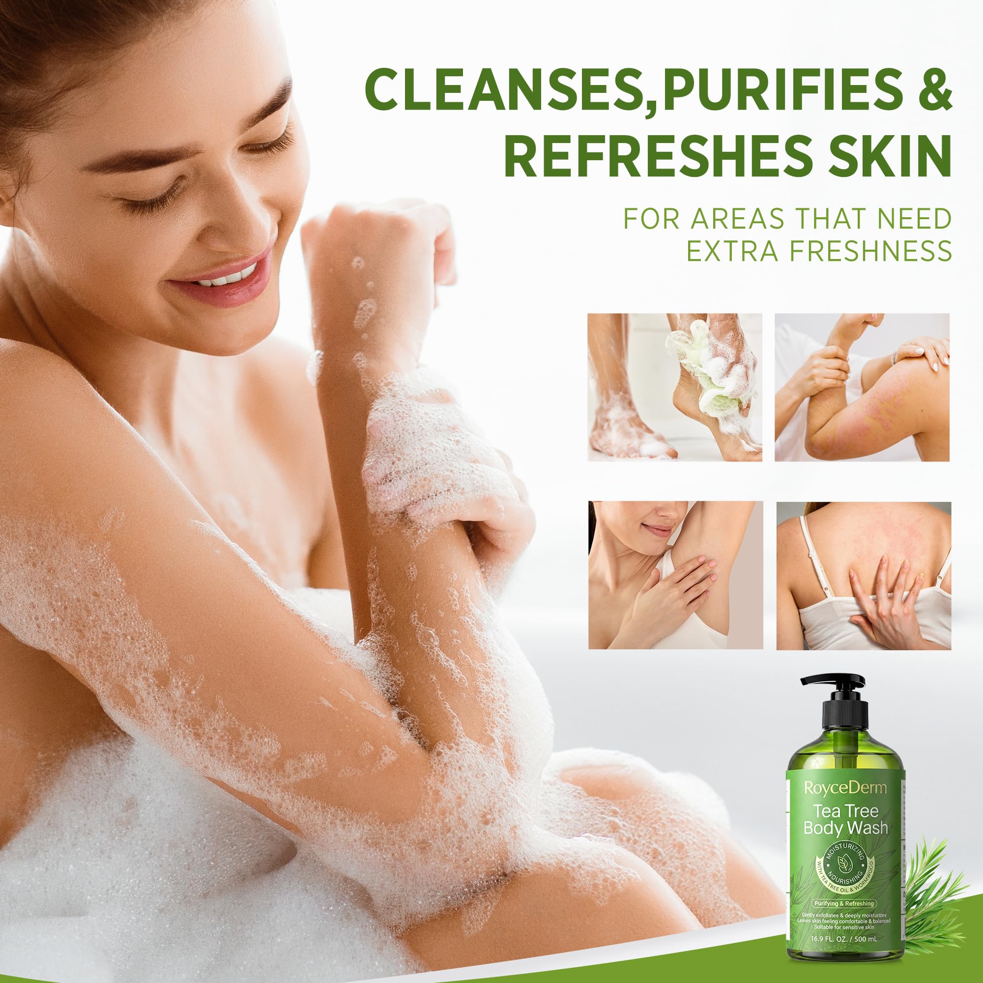 Roycederm dense foam texture close-up demonstrating lather strength