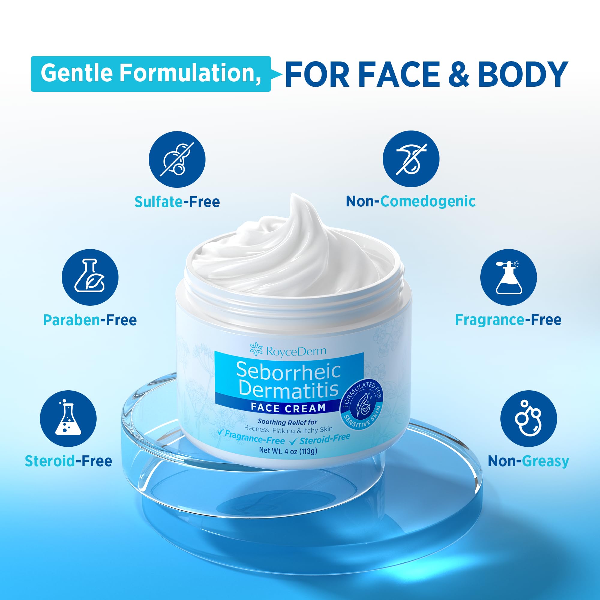 Roycederm size comparison in hand indicates 4 oz portability