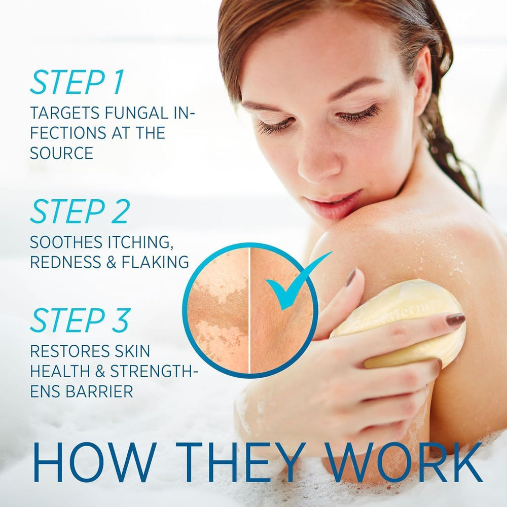 Roycederm soap bar ingredients label highlighting cleansing and hydrating benefits