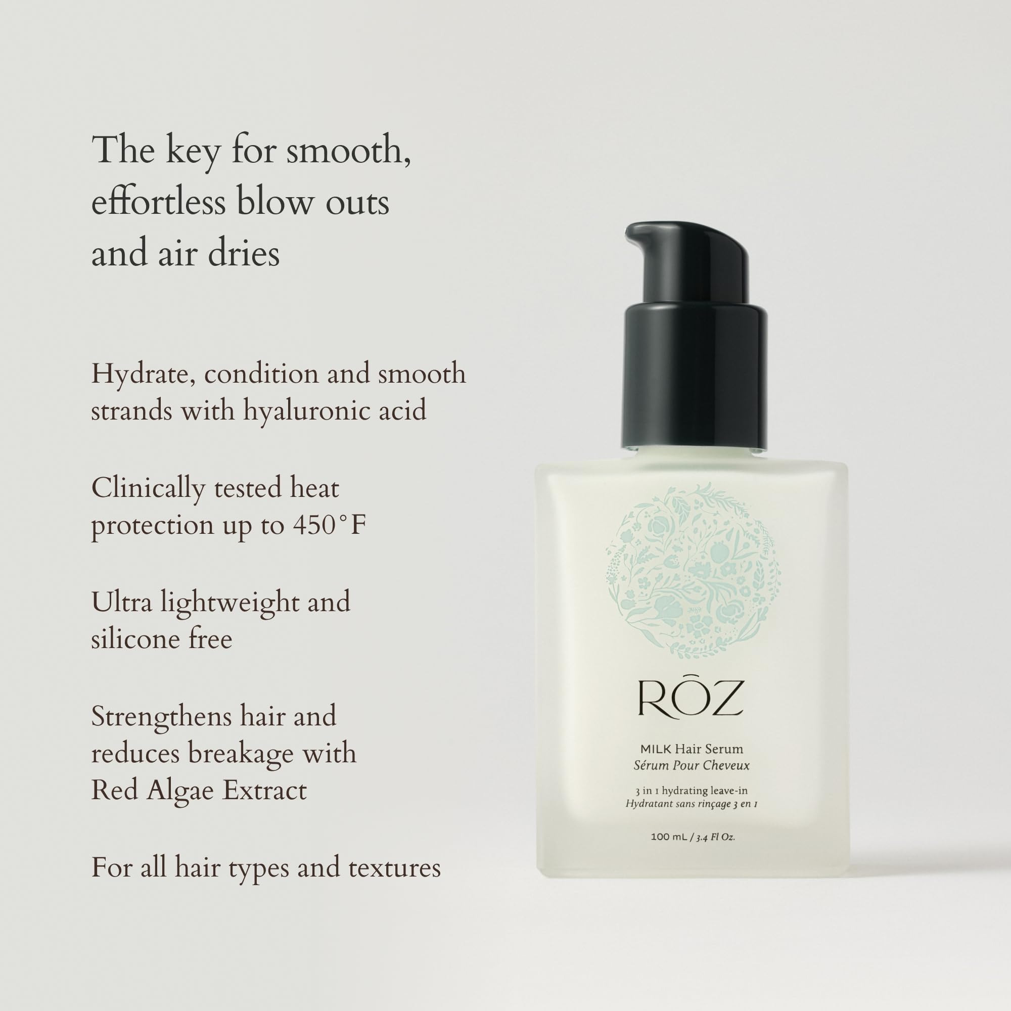 RŌZ before and after comparison highlighting reduced frizz and added definition