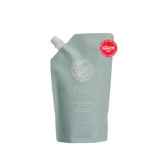 RŌZ refill pouch front view showing product and sustainable benefit