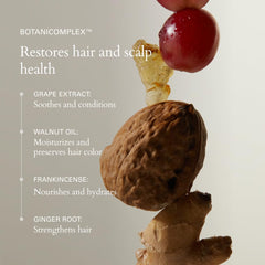 RŌZ mask botanicals display of grape frankincense walnut ginger benefits