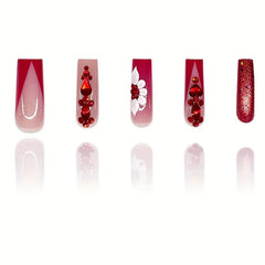 RTKHFZE side profile of extra-long square nail showing length and clean edge for dramatic look