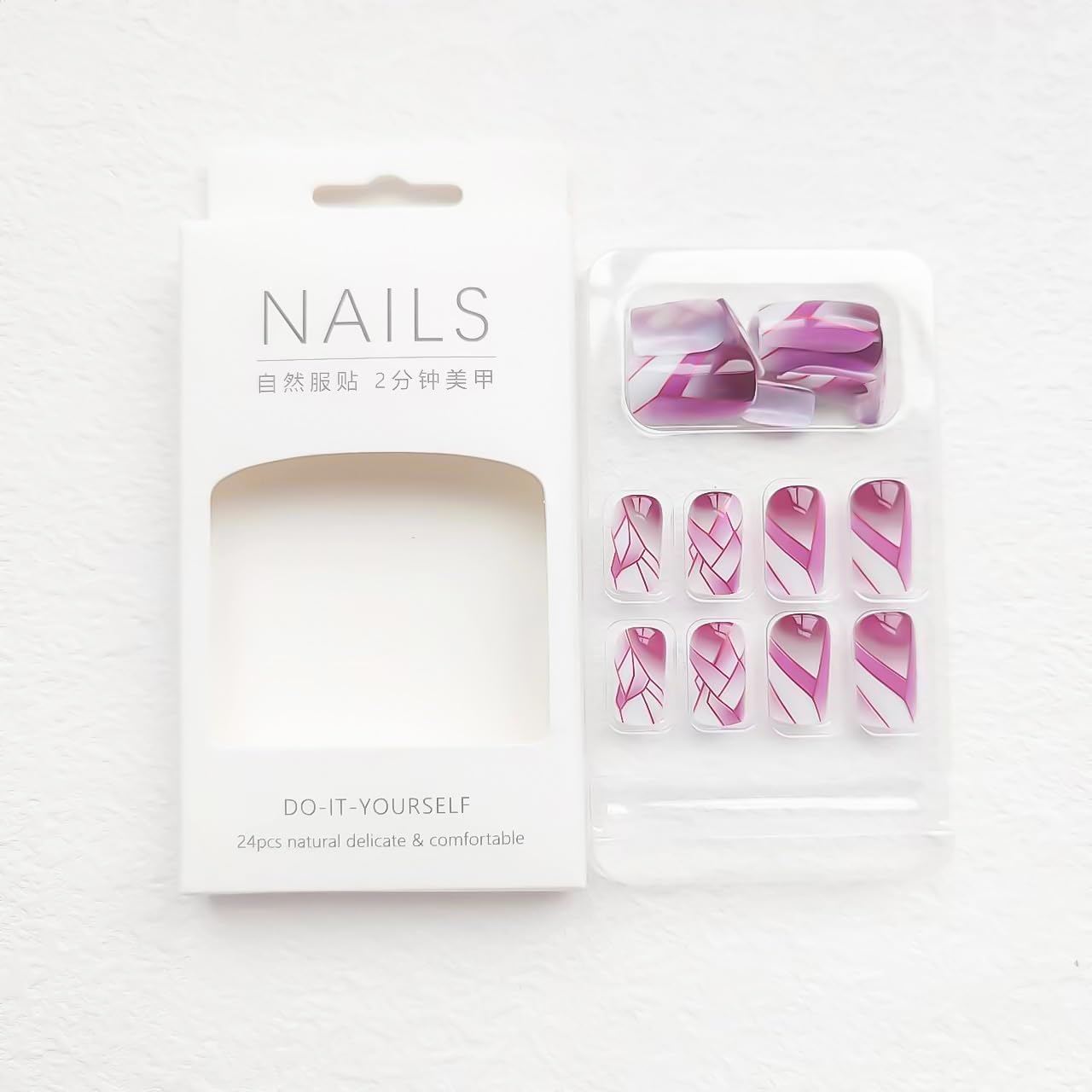RTKHFZE layout of 24 nails plus stickers and tools illustrating complete kit contents