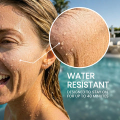 Rubber Ducky applying stick to nose and forehead for fast no-mess coverage