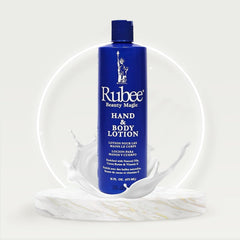 RUBEE creamy lotion texture close-up showing rich hydration