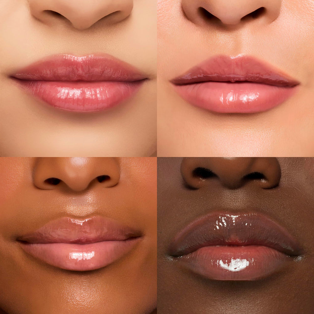 Ruby & Millie close-up texture swirl of lip butter showing smooth glossy hydration