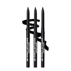 Ruby Kisses front view of black auto lip liner showing packaging and benefit of portability